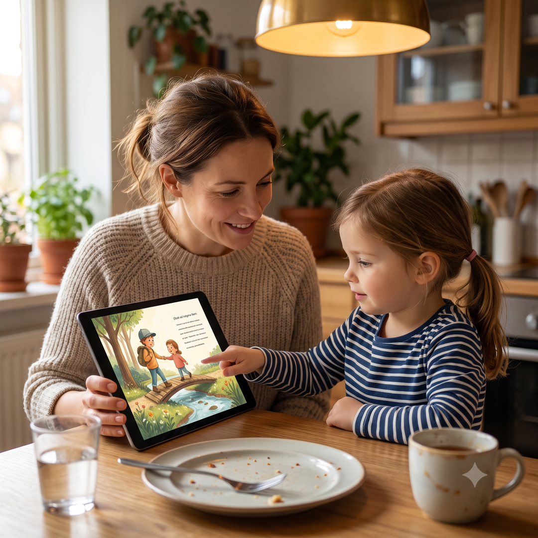 Personalised storybook illustration starring a child hero