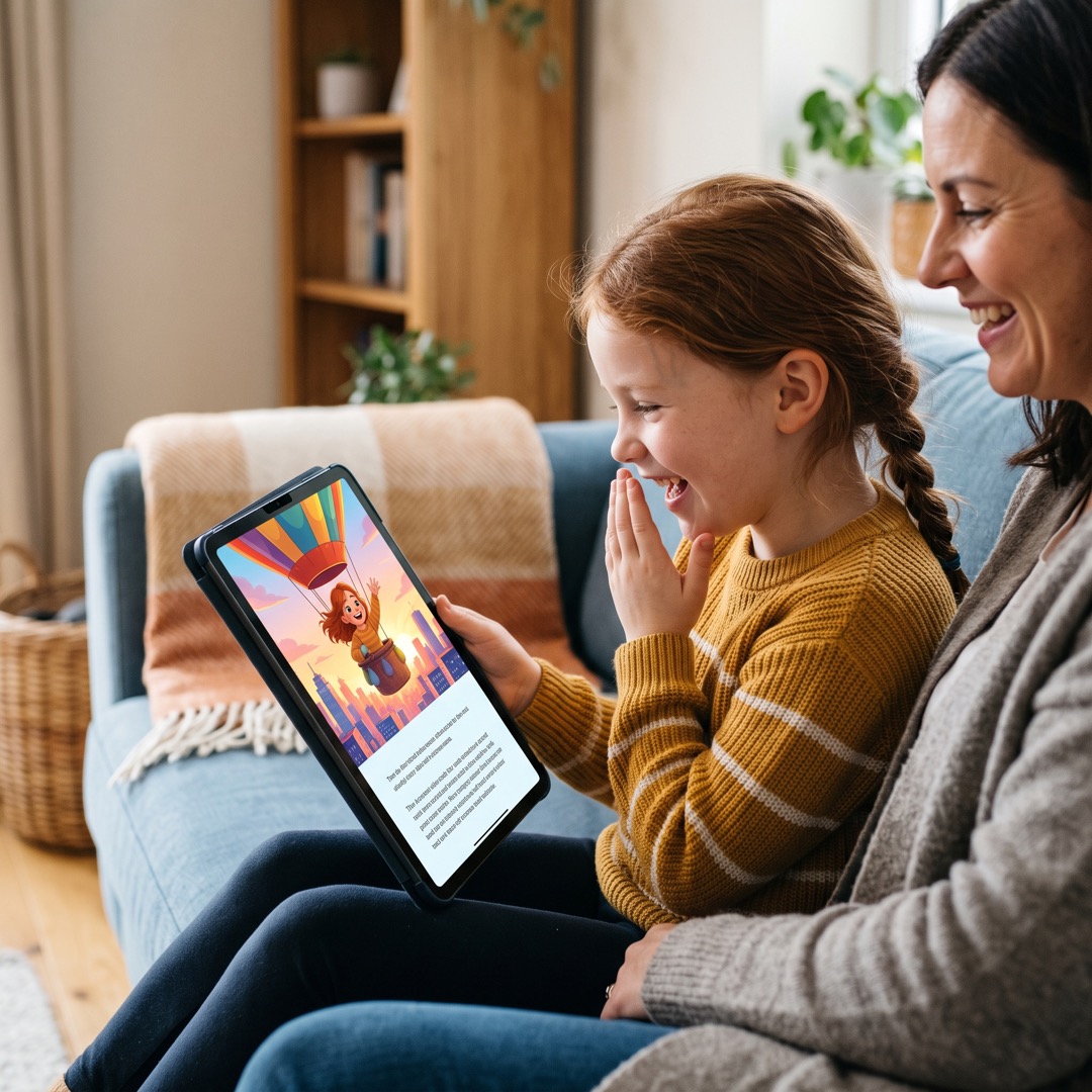 Personalised storybook illustration starring a child hero