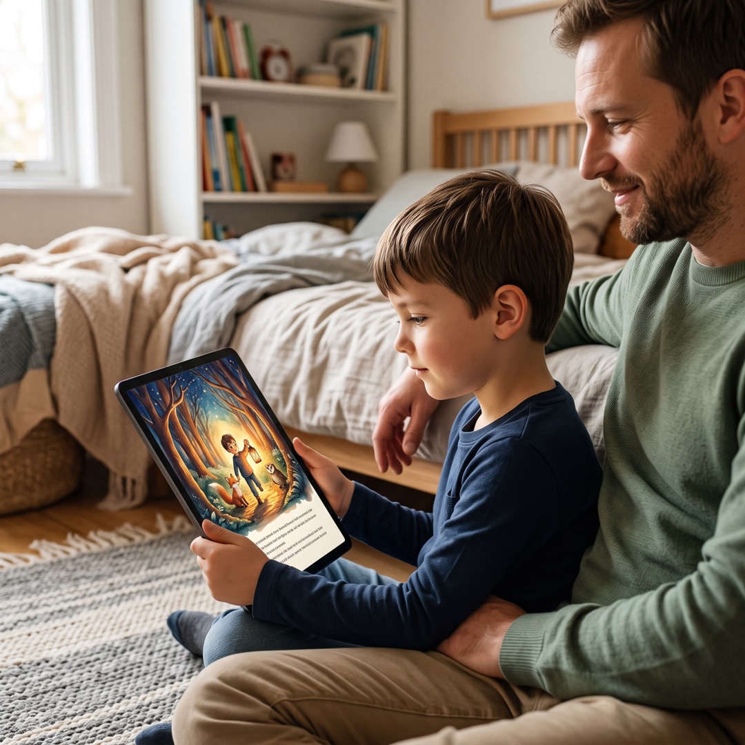 Personalised storybook illustration starring a child hero