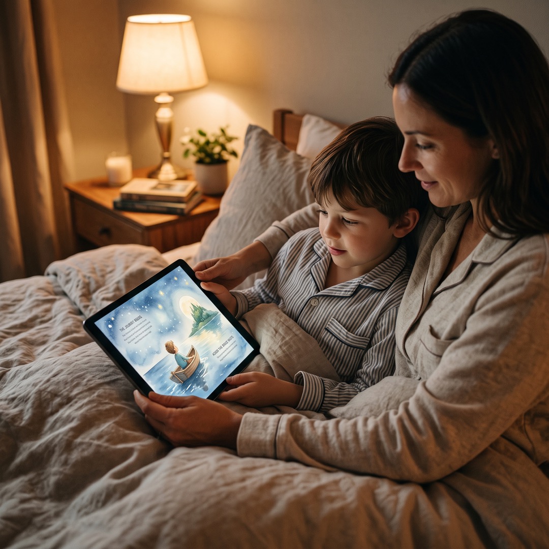 Personalised storybook illustration starring a child hero