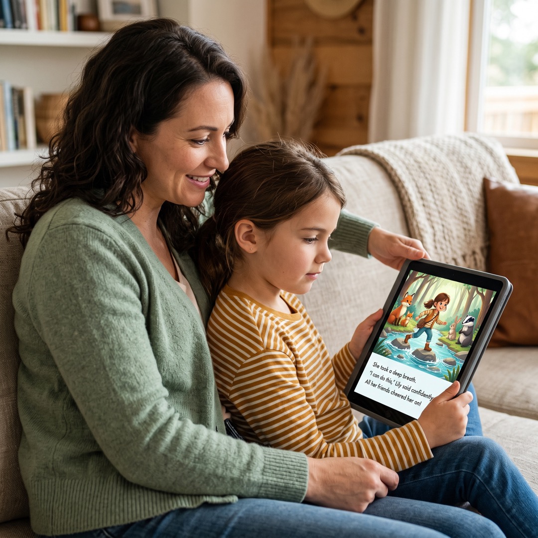 Personalised storybook illustration starring a child hero